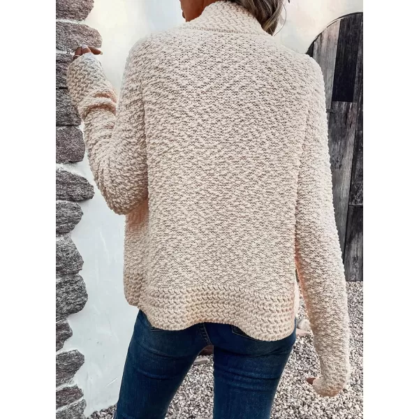 Sidefeel Womens Cardigans Sweaters Casual Long Sleeve Open Front Chunky Knit Coats 2024 Fall FashionApricot
