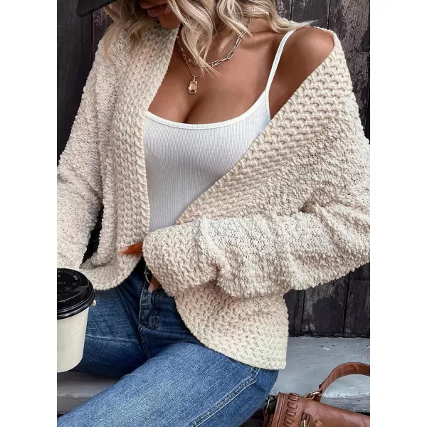 Sidefeel Womens Cardigans Sweaters Casual Long Sleeve Open Front Chunky Knit Coats 2024 Fall FashionApricot