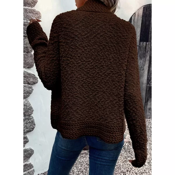 Sidefeel Womens Cardigans Sweaters Casual Long Sleeve Open Front Chunky Knit Coats 2024 Fall FashionBrown