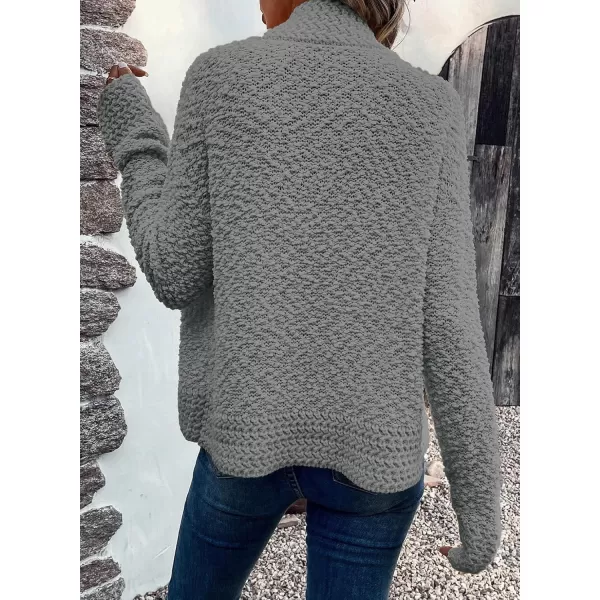 Sidefeel Womens Cardigans Sweaters Casual Long Sleeve Open Front Chunky Knit Coats 2024 Fall FashionGray