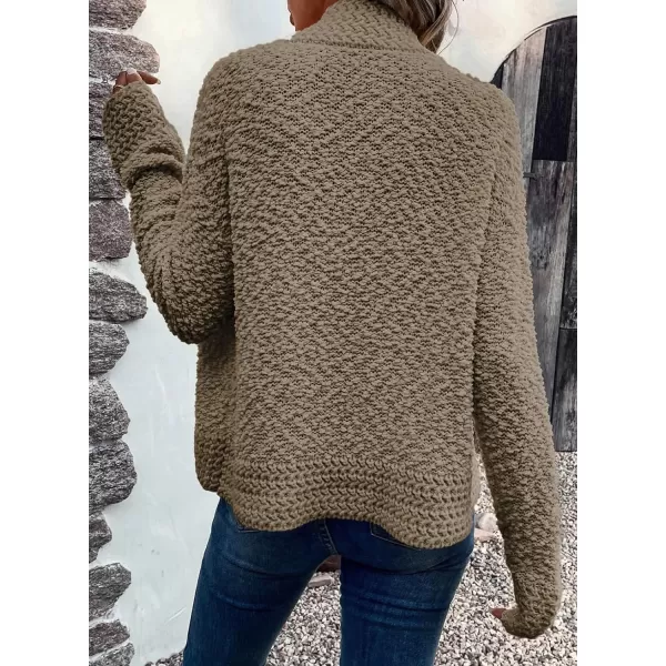 Sidefeel Womens Cardigans Sweaters Casual Long Sleeve Open Front Chunky Knit Coats 2024 Fall FashionPale Khaki