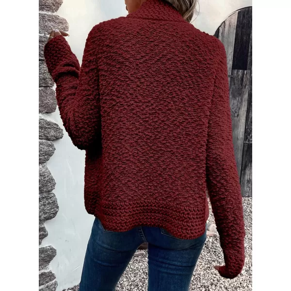 Sidefeel Womens Cardigans Sweaters Casual Long Sleeve Open Front Chunky Knit Coats 2024 Fall FashionRed