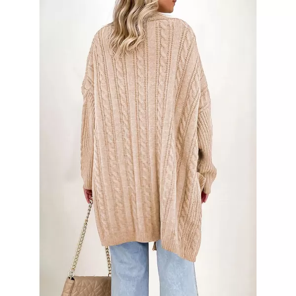 Sidefeel Womens Cardigan Sweaters Open Front Long Sleeve Knit Chunky Sweater CoatsBeige