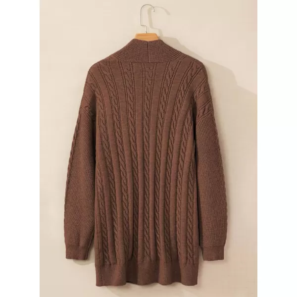 Sidefeel Womens Cardigan Sweaters Open Front Long Sleeve Knit Chunky Sweater CoatsBrown