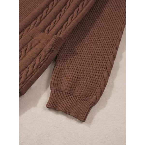 Sidefeel Womens Cardigan Sweaters Open Front Long Sleeve Knit Chunky Sweater CoatsBrown