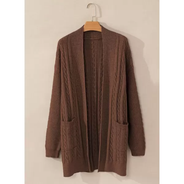Sidefeel Womens Cardigan Sweaters Open Front Long Sleeve Knit Chunky Sweater CoatsBrown