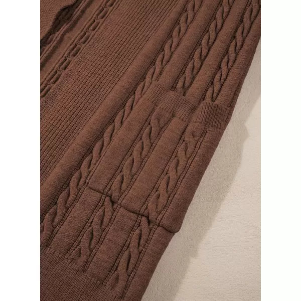 Sidefeel Womens Cardigan Sweaters Open Front Long Sleeve Knit Chunky Sweater CoatsBrown