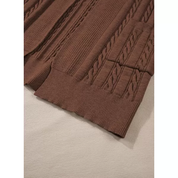 Sidefeel Womens Cardigan Sweaters Open Front Long Sleeve Knit Chunky Sweater CoatsBrown
