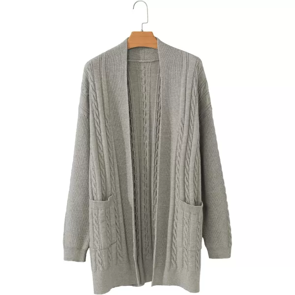 Sidefeel Womens Cardigan Sweaters Open Front Long Sleeve Knit Chunky Sweater CoatsGray