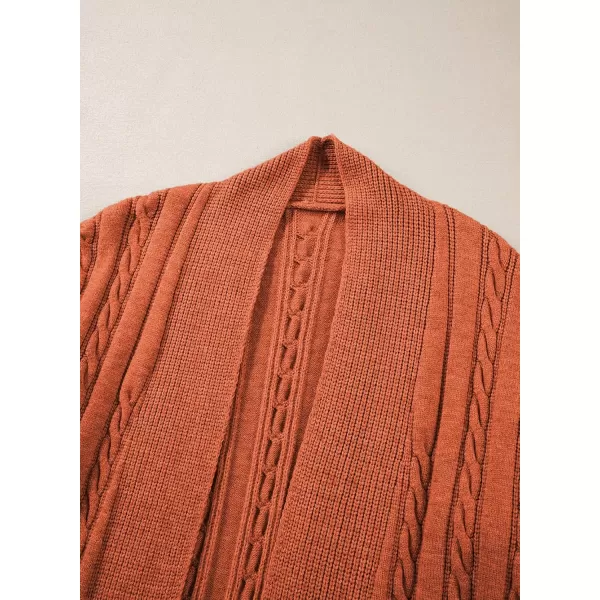 Sidefeel Womens Cardigan Sweaters Open Front Long Sleeve Knit Chunky Sweater CoatsOrange