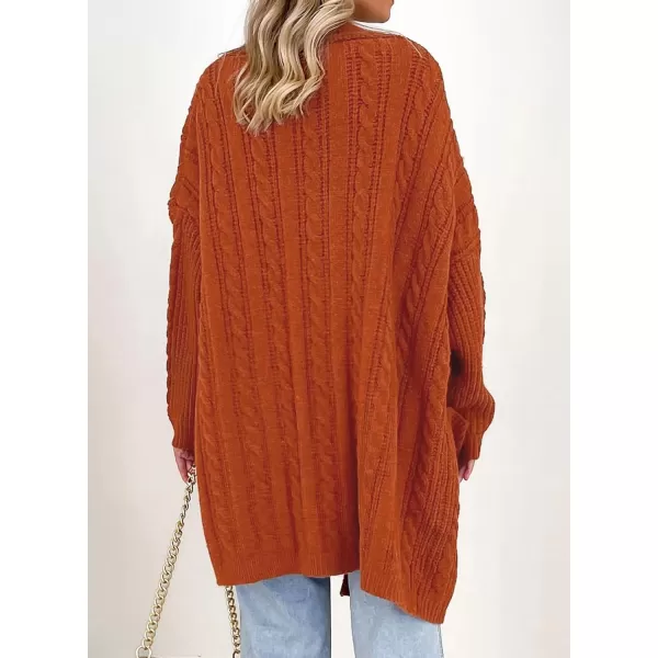 Sidefeel Womens Cardigan Sweaters Open Front Long Sleeve Knit Chunky Sweater CoatsOrange