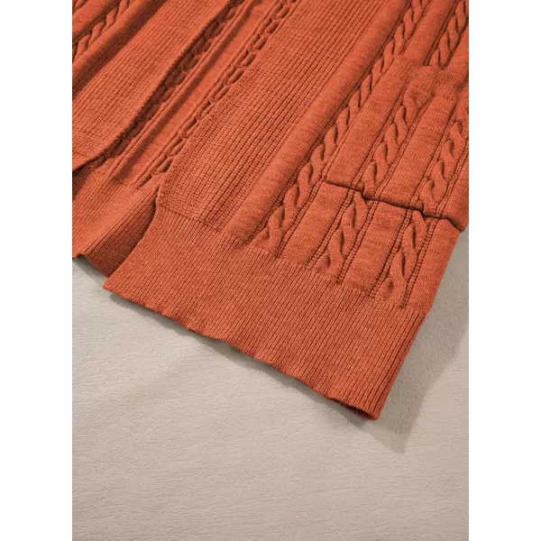 Sidefeel Womens Cardigan Sweaters Open Front Long Sleeve Knit Chunky Sweater CoatsOrange