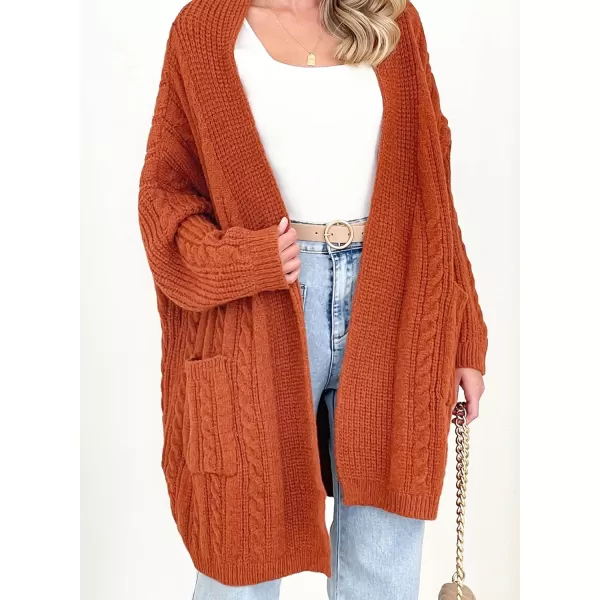 Sidefeel Womens Cardigan Sweaters Open Front Long Sleeve Knit Chunky Sweater CoatsOrange