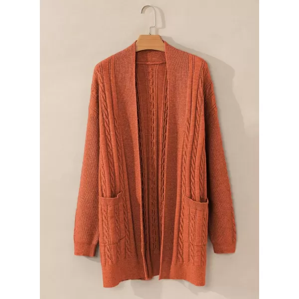 Sidefeel Womens Cardigan Sweaters Open Front Long Sleeve Knit Chunky Sweater CoatsOrange