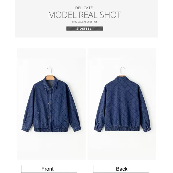 Sidefeel Womens Denim Jeans Jacket Long Sleeve Overszied Jean Coat Boyfriend Fall Outfit 2024 TrendyBluing