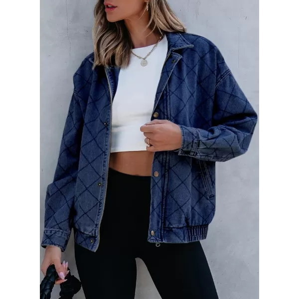 Sidefeel Womens Denim Jeans Jacket Long Sleeve Overszied Jean Coat Boyfriend Fall Outfit 2024 TrendyBluing