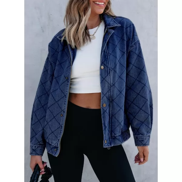 Sidefeel Womens Denim Jeans Jacket Long Sleeve Overszied Jean Coat Boyfriend Fall Outfit 2024 TrendyBluing