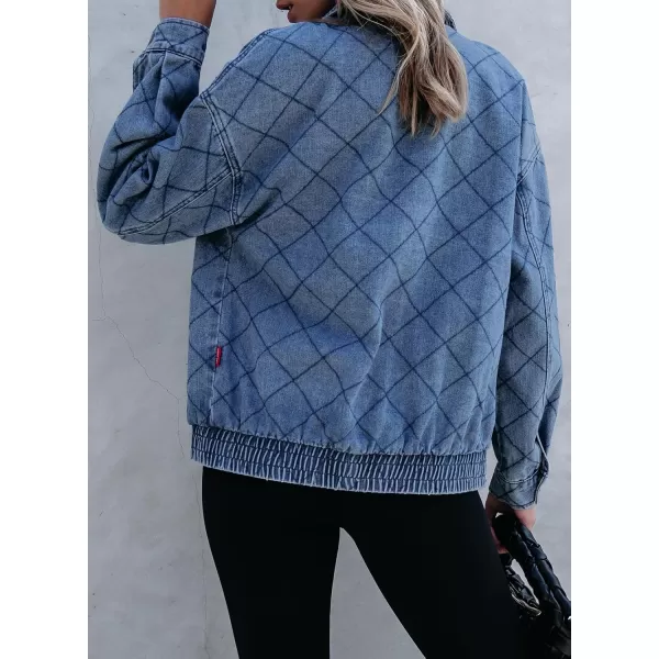 Sidefeel Womens Denim Jeans Jacket Long Sleeve Overszied Jean Coat Boyfriend Fall Outfit 2024 TrendyLight Blue