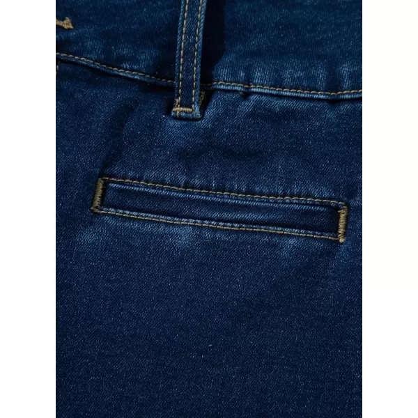 Sidefeel Womens Jeans High Waisted Straight Leg Stretchy Jeans Trendy Welt Pockets Loose Wide Leg Ankle Denim PantsNavy Blue