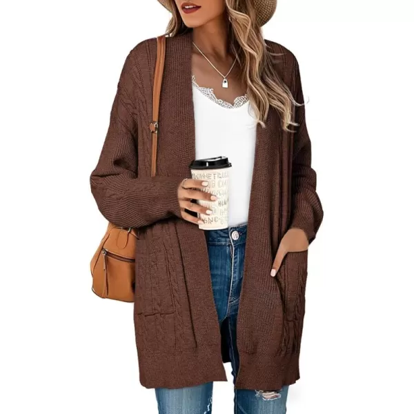 Sidefeel Womens Cardigan Sweaters Open Front Long Sleeve Knit Chunky Sweater CoatsBrown