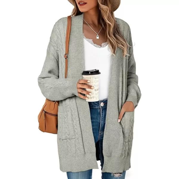 Sidefeel Womens Cardigan Sweaters Open Front Long Sleeve Knit Chunky Sweater CoatsGray