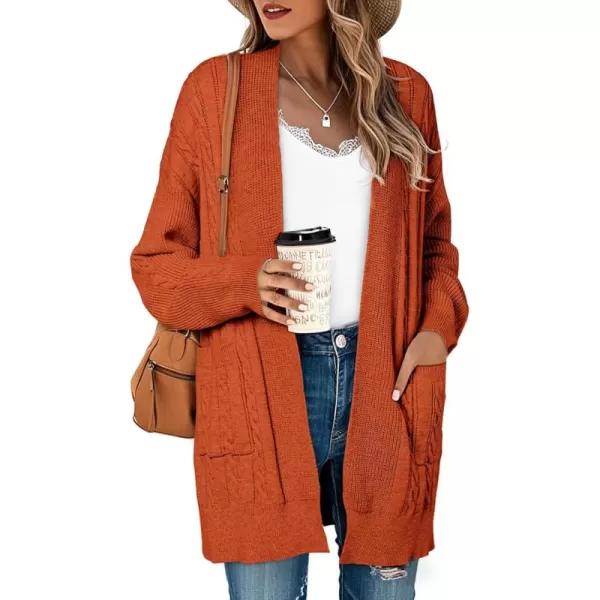 Sidefeel Womens Cardigan Sweaters Open Front Long Sleeve Knit Chunky Sweater CoatsOrange