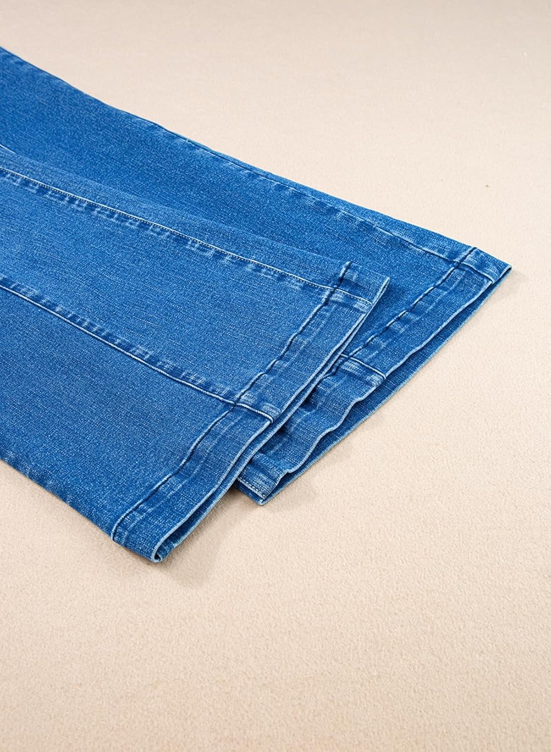 Sidefeel Womens Wide Leg Jeans High Waisted Stretchy Barrel Denim PantsBlue