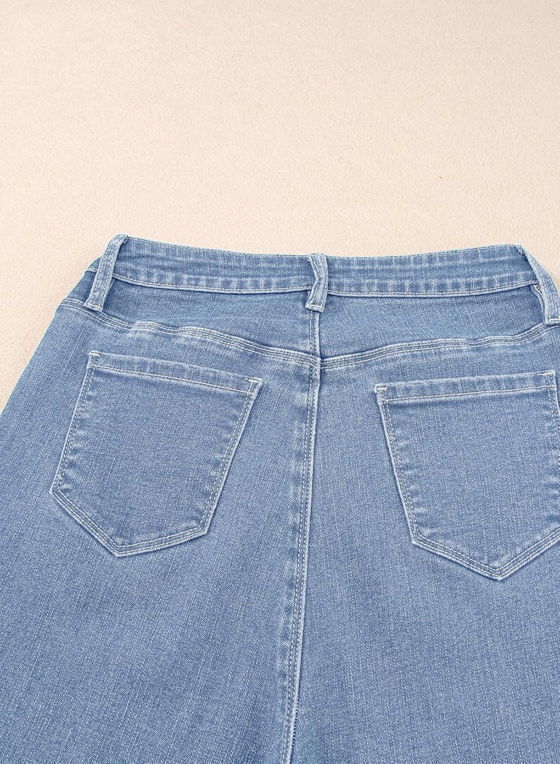 Sidefeel Womens Wide Leg Jeans High Waisted Stretchy Barrel Denim PantsLight Blue