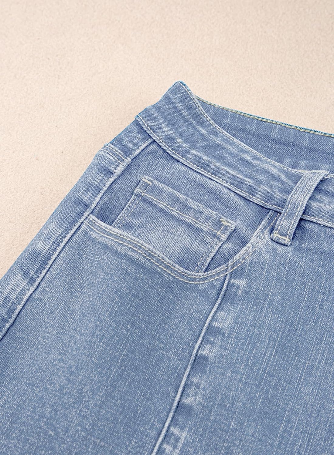 Sidefeel Womens Wide Leg Jeans High Waisted Stretchy Barrel Denim PantsLight Blue