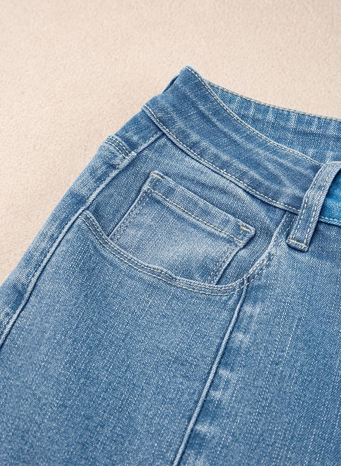 Sidefeel Womens Wide Leg Jeans High Waisted Stretchy Barrel Denim PantsSky Blue