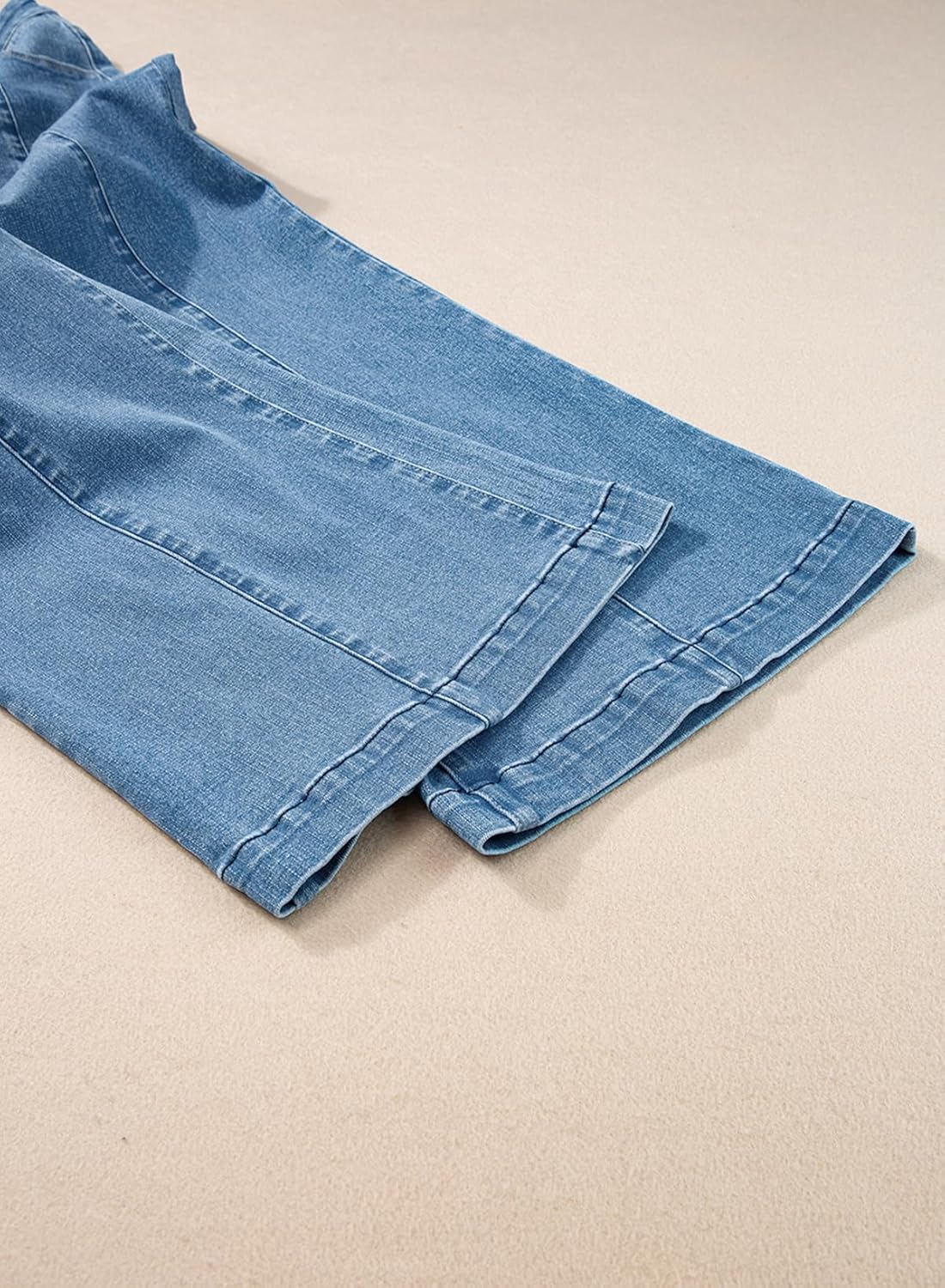 Sidefeel Womens Wide Leg Jeans High Waisted Stretchy Barrel Denim PantsSky Blue