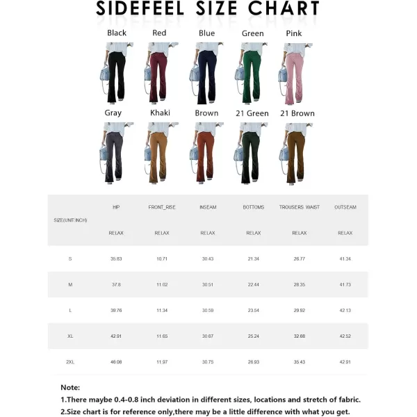 imageSidefeel Womens Corduroy Flare Pants Elastic Waist Bell Bottom Trousers 2024 Women FashionsA 21 Brown