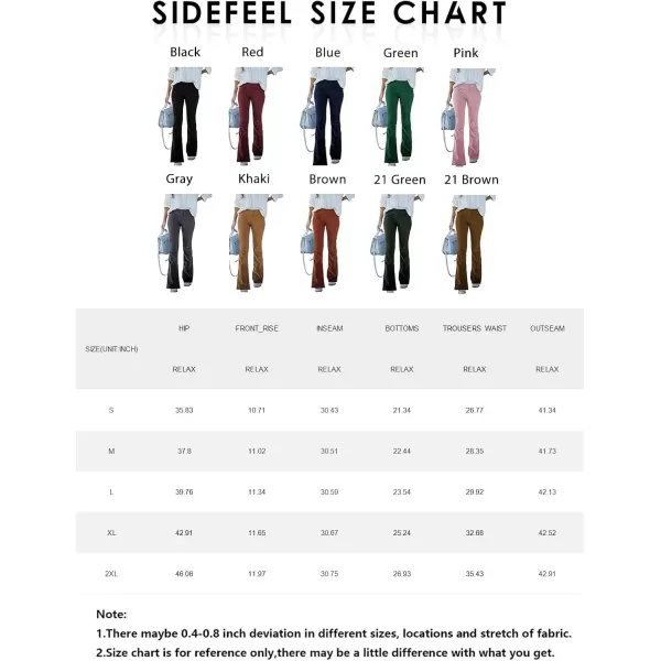 imageSidefeel Womens Corduroy Flare Pants Elastic Waist Bell Bottom Trousers 2024 Women FashionsA 22 Green