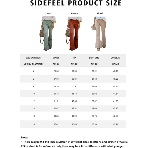 imageSidefeel Womens Flare Jeans Strenchy Elastic High Waisted Bell Bottom Bootcut Denim PantsGreen
