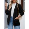 imageSidefeel Womens 2024 Fall Long Sleeve Open Front Checkered Cardigan Sweaters Trendy Loose Fit Chunky Knit Sweaters OutwearBlack