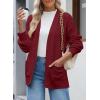 imageSidefeel Womens 2024 Fall Long Sleeve Open Front Checkered Cardigan Sweaters Trendy Loose Fit Chunky Knit Sweaters OutwearBurgundy