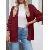 imageSidefeel Womens 2024 Fall Long Sleeve Open Front Checkered Cardigan Sweaters Trendy Loose Fit Chunky Knit Sweaters OutwearBurgundy