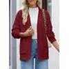 imageSidefeel Womens 2024 Fall Long Sleeve Open Front Checkered Cardigan Sweaters Trendy Loose Fit Chunky Knit Sweaters OutwearBurgundy