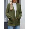 imageSidefeel Womens 2024 Fall Long Sleeve Open Front Checkered Cardigan Sweaters Trendy Loose Fit Chunky Knit Sweaters OutwearGreen