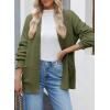 imageSidefeel Womens 2024 Fall Long Sleeve Open Front Checkered Cardigan Sweaters Trendy Loose Fit Chunky Knit Sweaters OutwearGreen