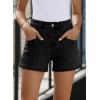 imageSidefeel Womens Denim Shorts High Waisted Stretchy Casual Summer Jean Shorts with PocketsBlack