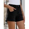 imageSidefeel Womens Denim Shorts High Waisted Stretchy Casual Summer Jean Shorts with PocketsBlack