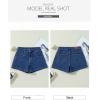 imageSidefeel Womens Denim Shorts High Waisted Stretchy Casual Summer Jean Shorts with PocketsDark Blue
