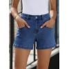 imageSidefeel Womens Denim Shorts High Waisted Stretchy Casual Summer Jean Shorts with PocketsDark Blue