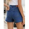 imageSidefeel Womens Denim Shorts High Waisted Stretchy Casual Summer Jean Shorts with PocketsDark Blue