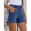 imageSidefeel Womens Denim Shorts High Waisted Stretchy Casual Summer Jean Shorts with PocketsDark Blue