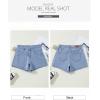 imageSidefeel Womens Denim Shorts High Waisted Stretchy Casual Summer Jean Shorts with PocketsIceland Blue
