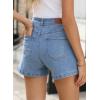 imageSidefeel Womens Denim Shorts High Waisted Stretchy Casual Summer Jean Shorts with PocketsIceland Blue