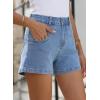 imageSidefeel Womens Denim Shorts High Waisted Stretchy Casual Summer Jean Shorts with PocketsIceland Blue