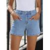 imageSidefeel Womens Denim Shorts High Waisted Stretchy Casual Summer Jean Shorts with PocketsIceland Blue